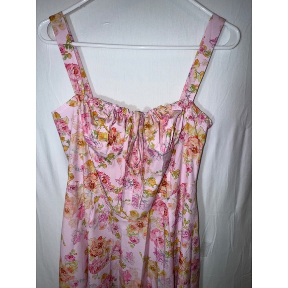 Pink Women's‎ Spring Floral Dress flowy beach maxi summer casual - Picture 5 of 6